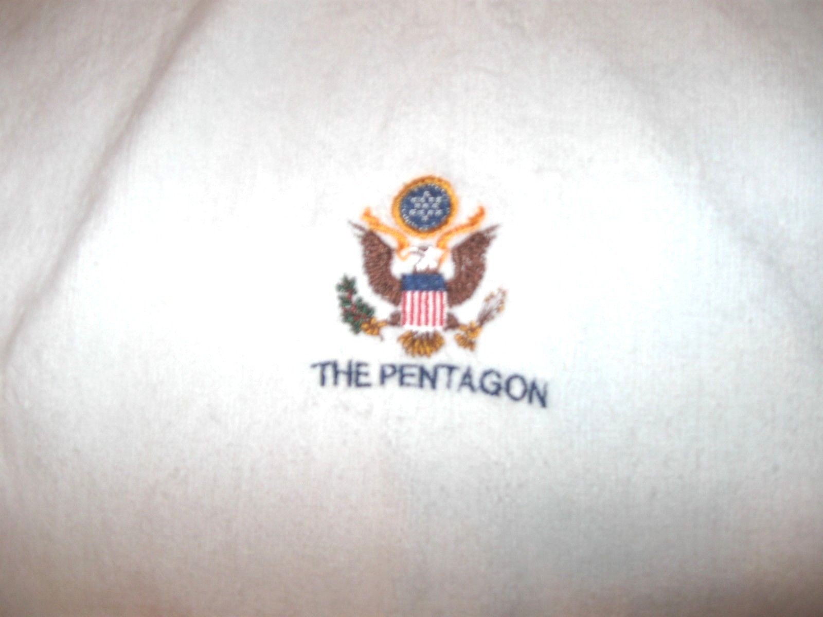 VINTAGE BATHROOM HAND TOWEL PENTAGON JOINT CHIEFS OF STAFF BRASS RING 15