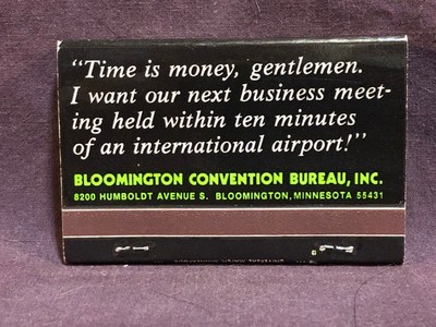 Matchbook Bloomington Convention Bureau Bloomington MN 40 strike