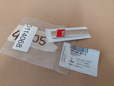 Audi A1 A3 A4 A5 Q3 Q5 Q7 Q8 S-Line Left Side Wing Badge Logo 8N0853601A Genuine