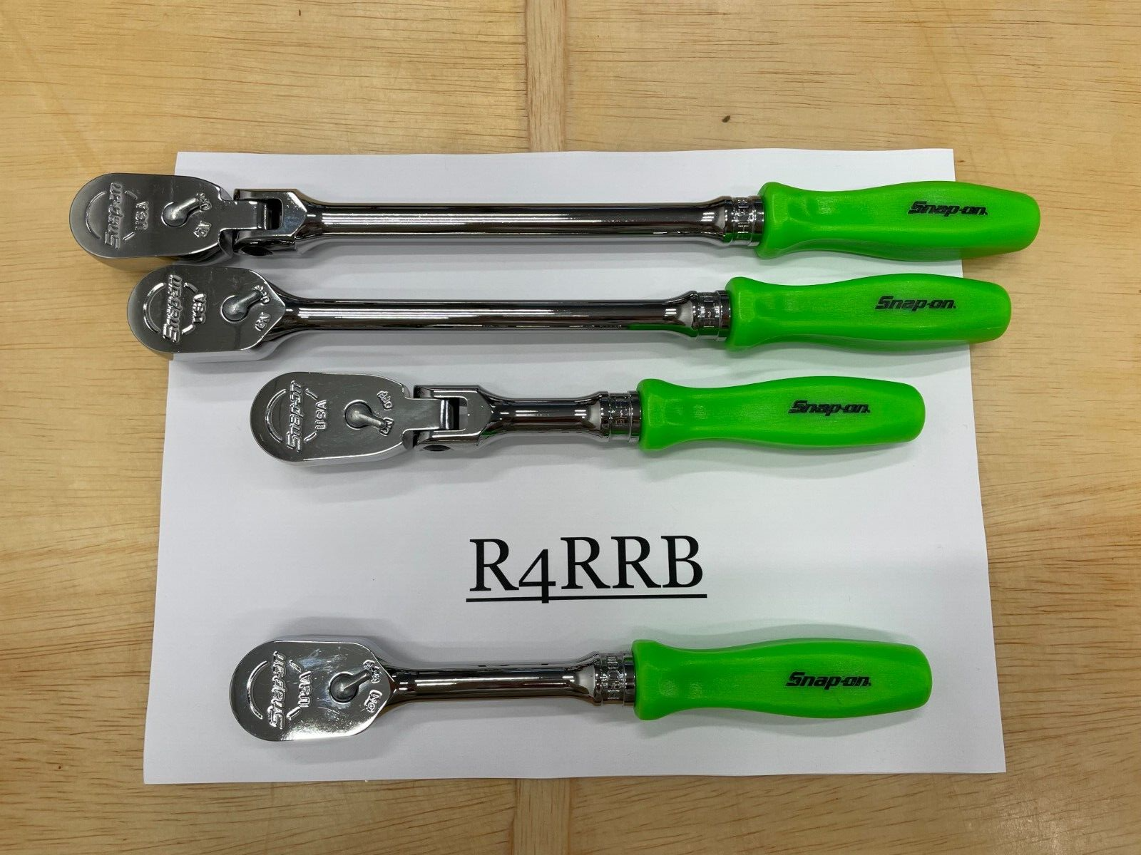 Snap-on Tools USA NEW 4pc GREEN Hard Handle 3/8 Drive Fixed