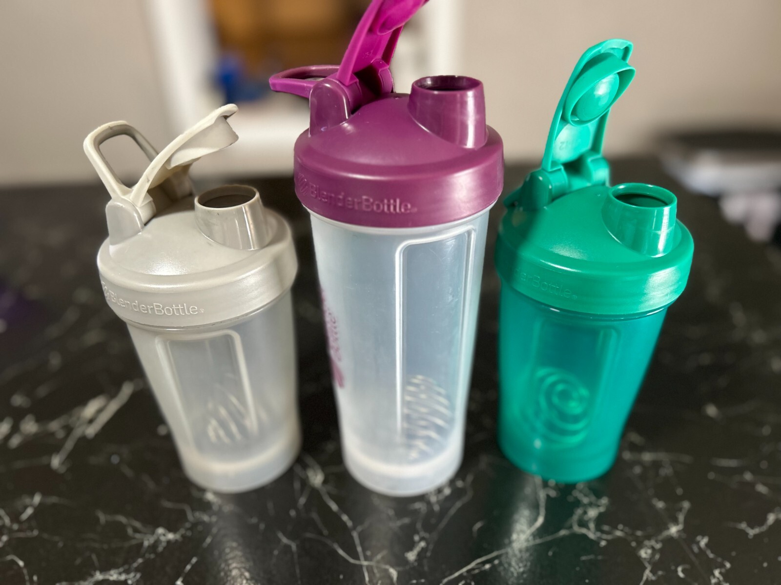 Set of 3 Classic V2 Blender Bottle Protein Shakers w/ Whisks