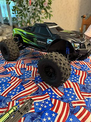 Fits Traxxas 1/10 WIDE-MAXX Monster Energy Green Black Body