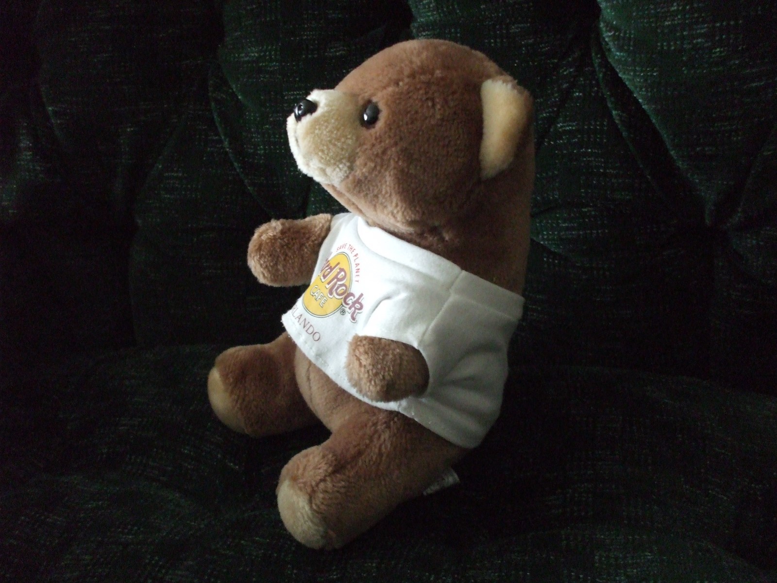 Teddy Bear Hard Rock Cafe Stuffed Plush in T Shirt Save the Planet Orlando 10
