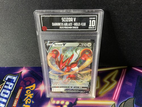 TCCG 10 NOT PSA SCIZOR V 118/189 Ultra Rare SWSH Darkness