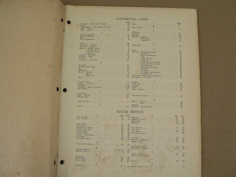 Case Tractors Service Repair Parts List B211 Model NCM 14”X18” Pickup Baler 1940