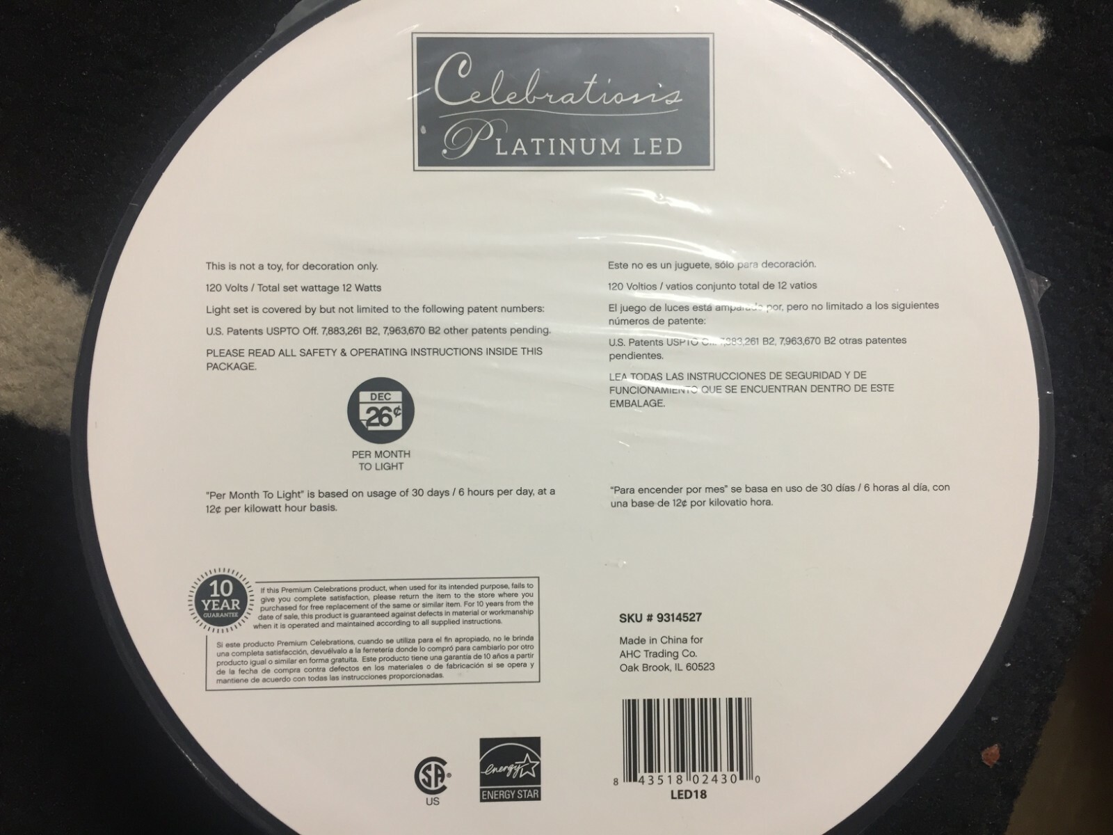 Celebrations Platinum LED Icicle Light Set On A Reel Multi 9-1/2 ft. 100 lights