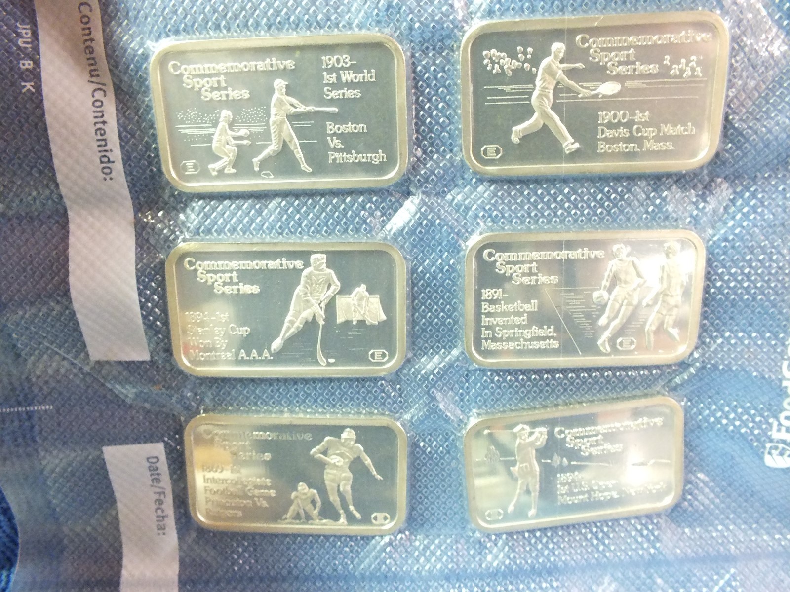 Engelhard Silver set 1976 COMM. Sports Set of 6-1 oz bars only 5000 sets made