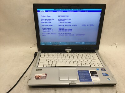 Fujitsu Lifebook T900 13.5  / Intel Core i5 M520 @ 2.53GHz / (MISSING PARTS) -MR