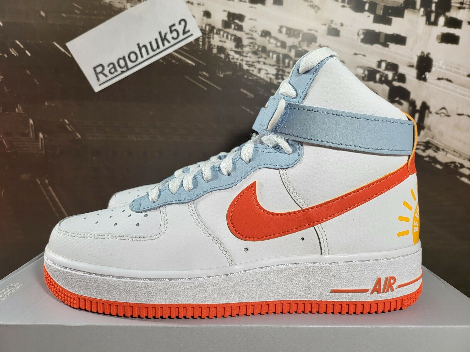 && Nike Air Force 1 High GS 6.5 White Orange 'Be Kind && Nike Air Force 1 High GS 6.5 White Orange 'Be Kind