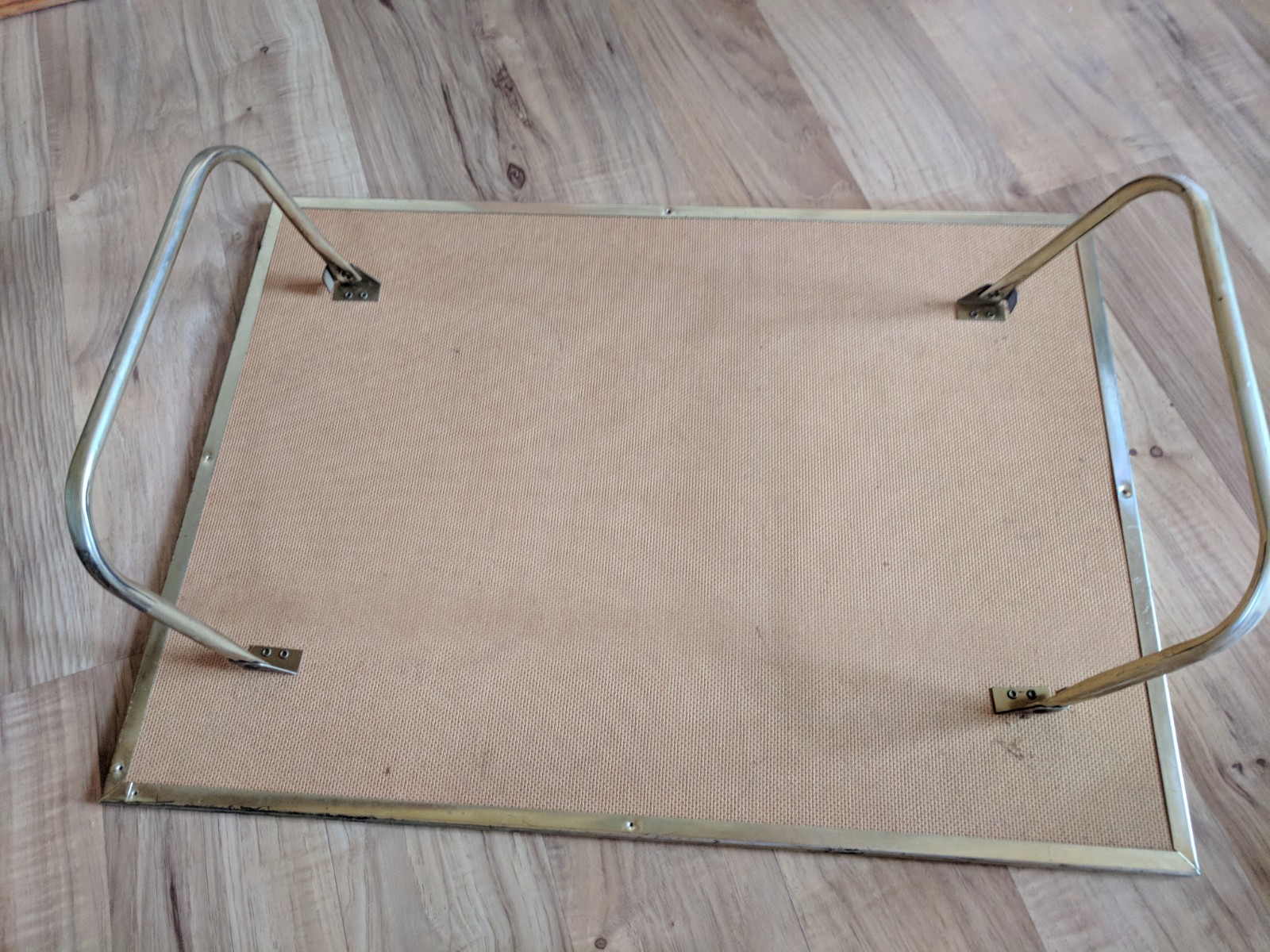 Vintage Green Wood Grain TV Tray With Folding Legs