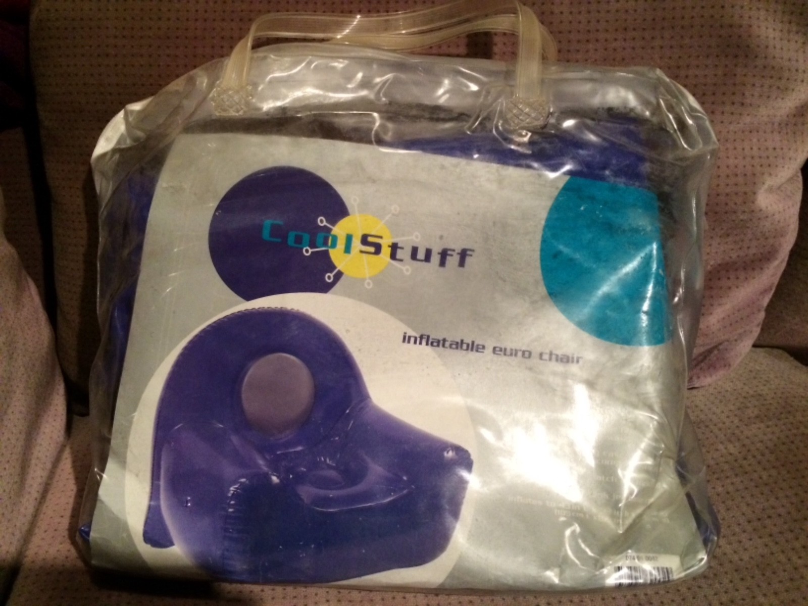 NEW Cool Stuff Inflatable Euro Chair Blue Supports Up to 300 pounds Heavy Duty