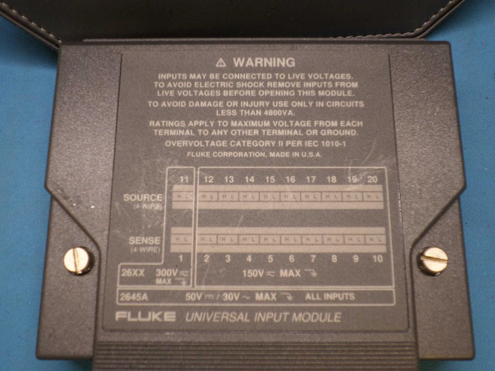 Fluke 2635A Data Bucket Acquisition System w/ 2645A Input Module, Case & Cables