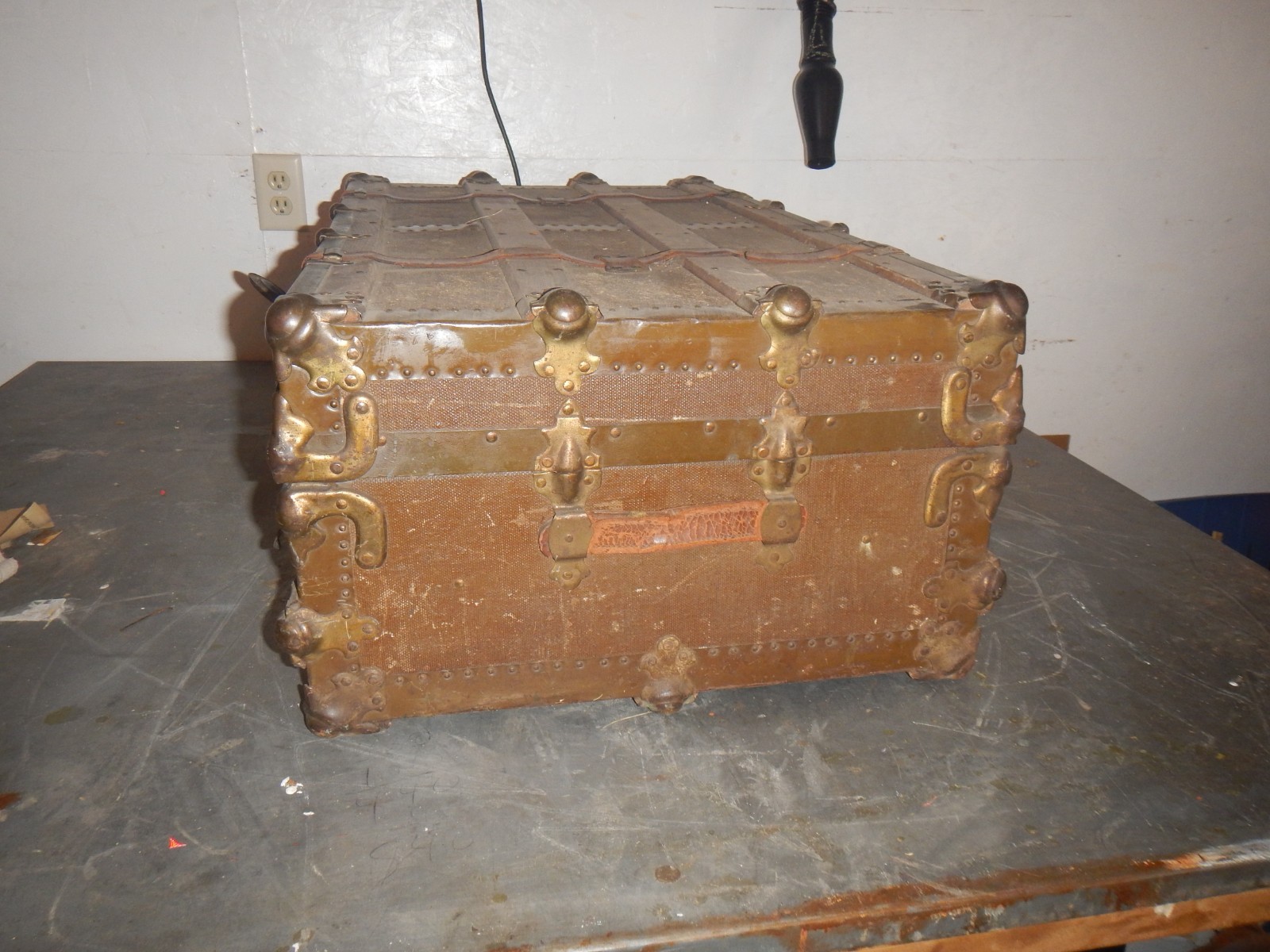 Vintage early 1900's Wood and Metal Travel Steam Trunk