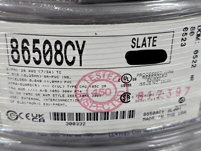 Alpha Wire 86508CY 26/8P XtraGuard Continuous Flex Data/Control Cable Gray /5ft