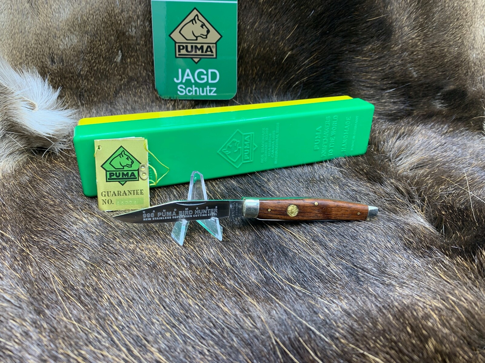 1977 Vintage Puma Bird Hunter Knife & Jacaranda Handles With 1977 Vintage Puma Bird Hunter Knife & Jacaranda Handles With
