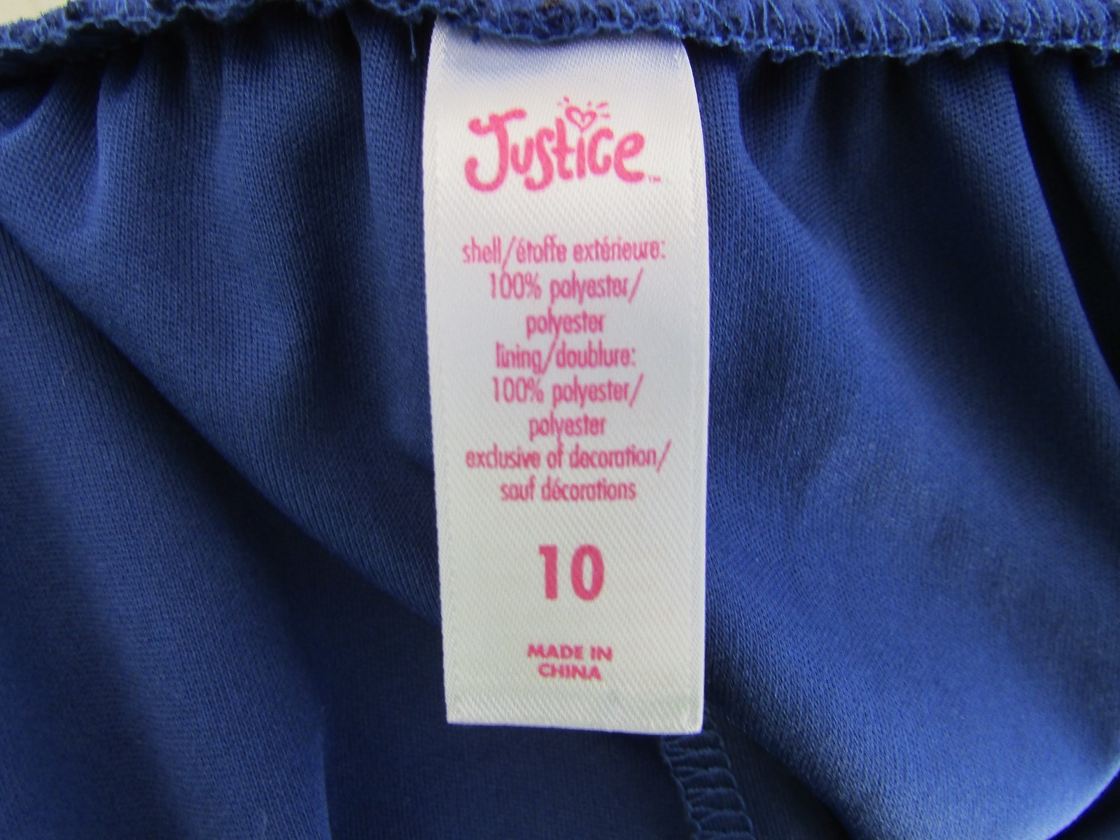 Justice Skirt Blue Built In Shorts Girls Size 10