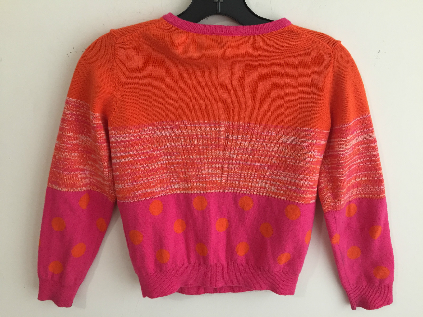 Hanna Andersson Cotton Cardigan Sweater Orange & Fuchsia Size 130