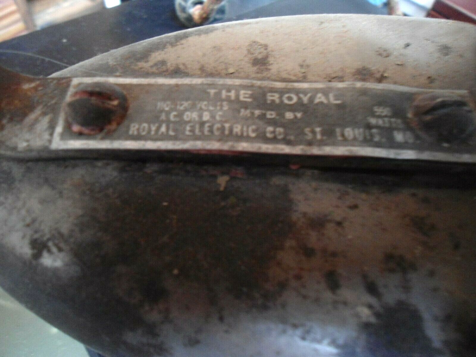 Vintage Electric Iron Wooden Handle The Royal Electric Company Stand Attached