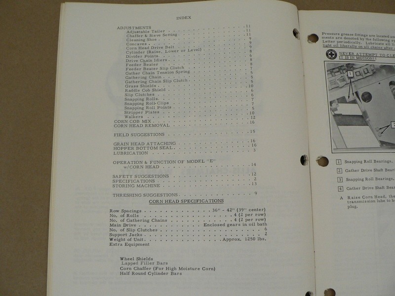 Allis Chalmers 2E Corn Head Model E Gleaner Combine Owners Manual Set Up VTG