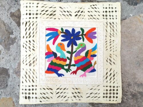 Authentic Mexican Art, Otomi Embroidery and Amate Bark Paper, Birds