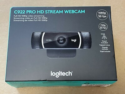 NEW LOGITECH C922 PRO HD STREAM WEBCAM FULL HD 1080P VIDEO STREAMING 960-001087
