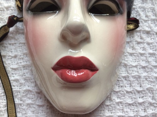 Lot (2) Ceramic Clay Art Masks SF San Francisco USA 919A & 139B NICE!