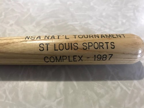 Vtg 1987 NSA Softball National Tournament Mini Bat Louisville Slugger St Louis