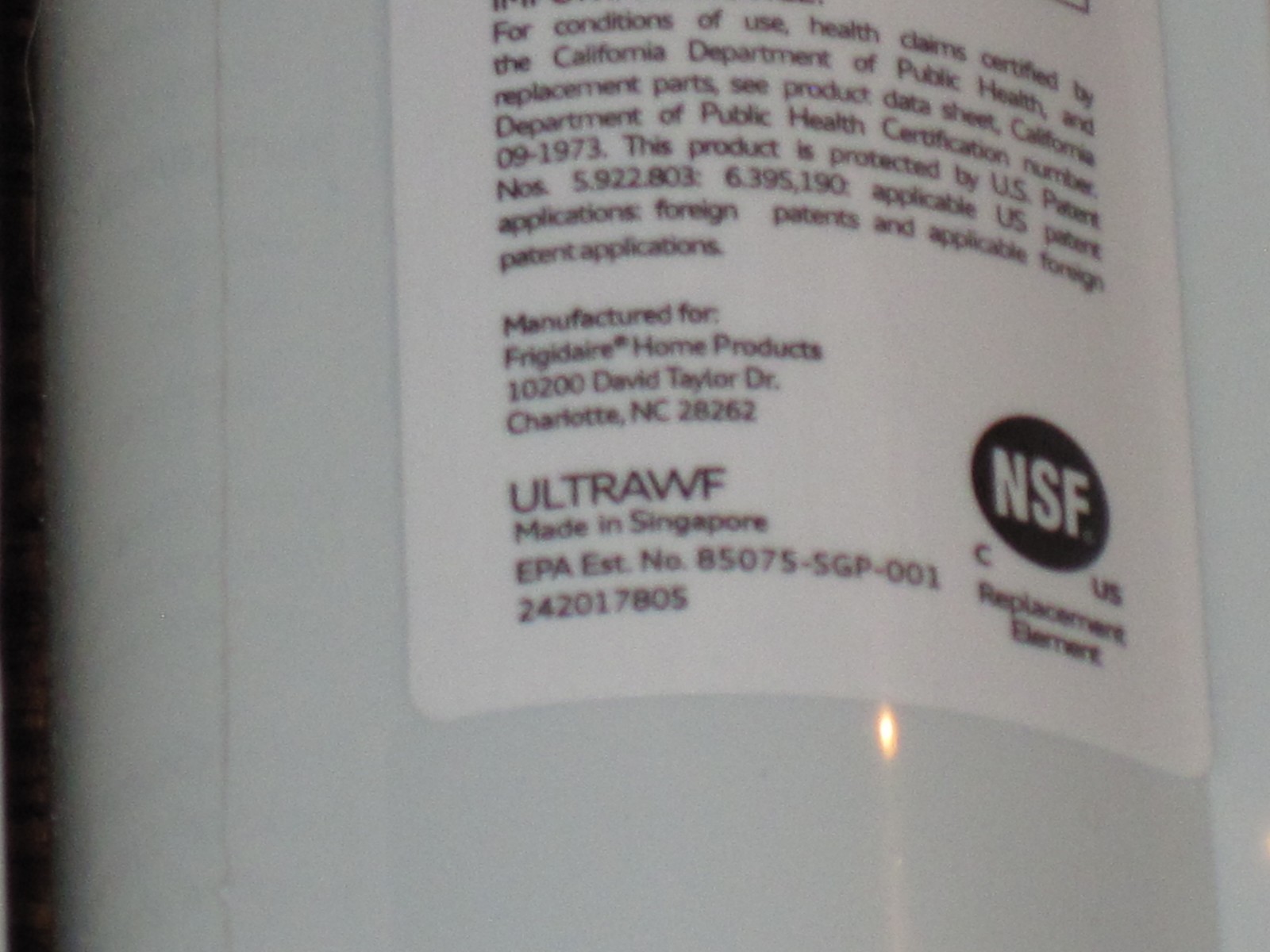 Frigidaire Puresource Ultra Refrigerator Water Filter ULTRAWF