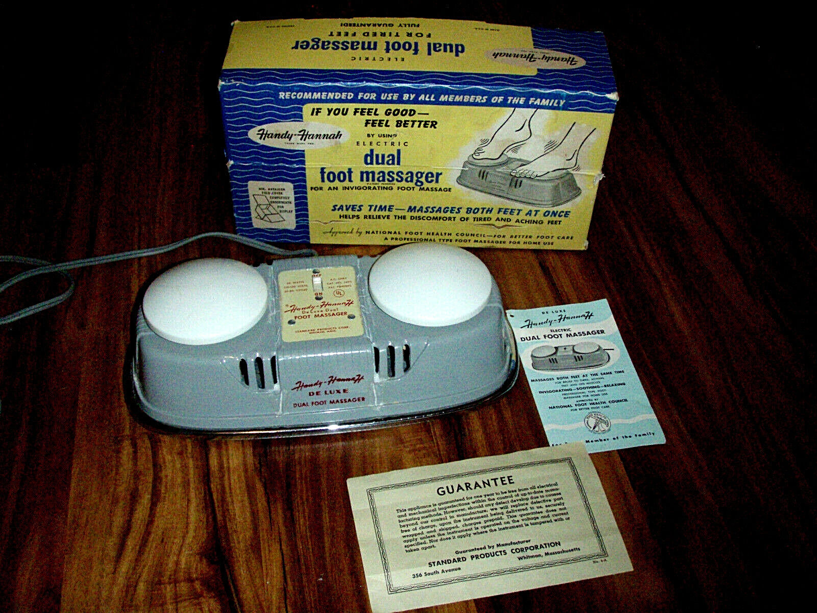 Vintage Handy Hannah Dual Foot Massager, Electric, w/ Display Box, Works