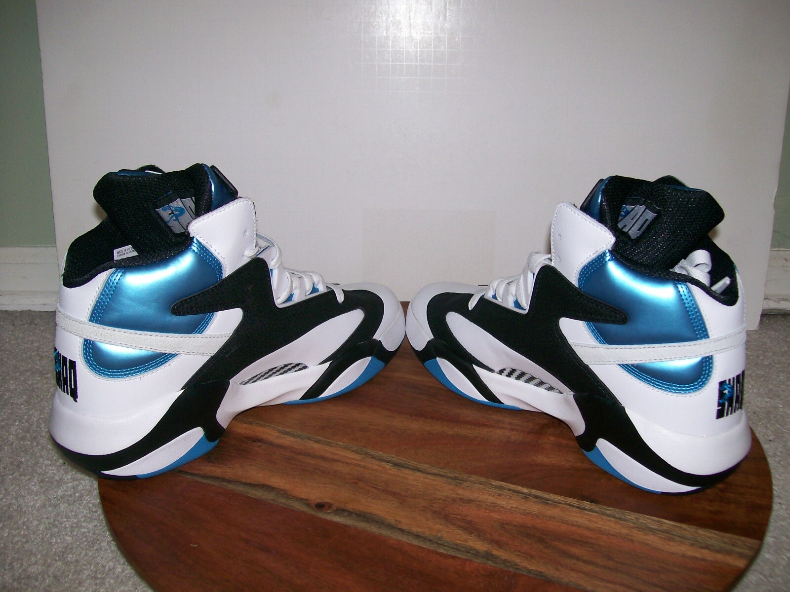 Pre-owned Reebok Sz 13  Shaq Attaq Pump Gx3881 Orlando Question Mid Iverson Shaqnosis In White Blue Black Grey