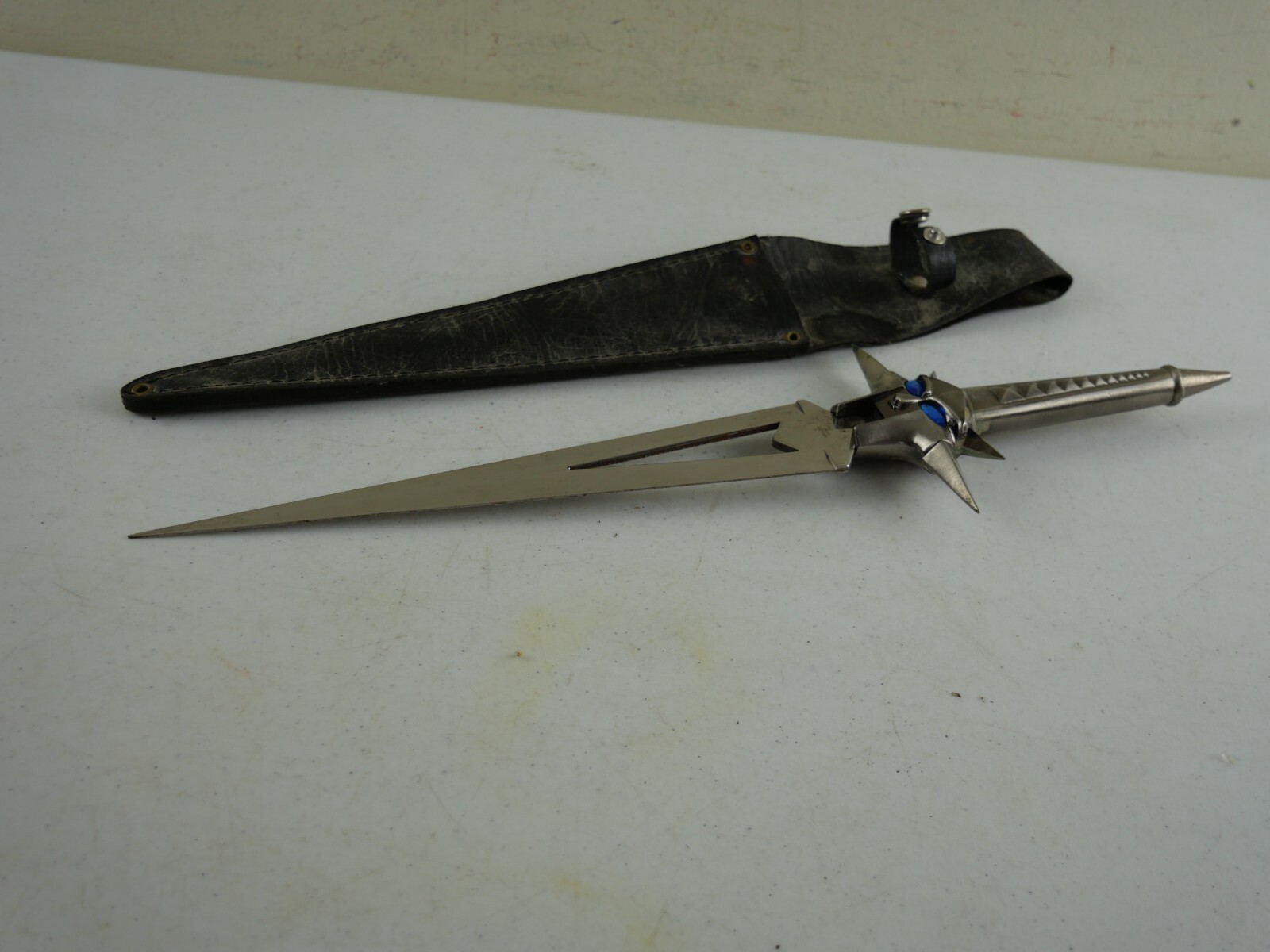 Vintage Stainless Steel Alien, Rhinestone Eyes Dagger Knife