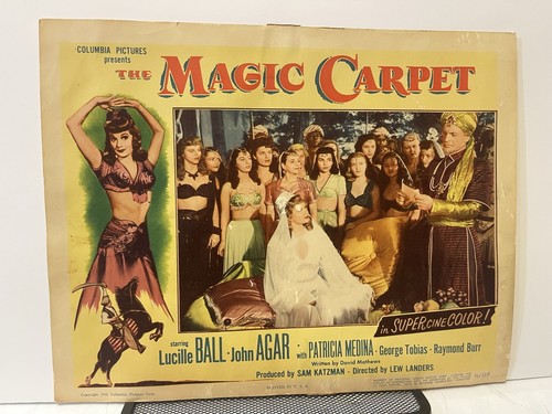 THE MAGIC CARPET 1951 ORIGINAL LOBBY CARD, LUCILLE BALL, JOHN AGAR