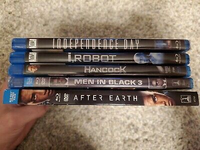 Will Smith Scifi Bluray Lot, I Robot, Independence Day After Earth MIB 3 Hancock