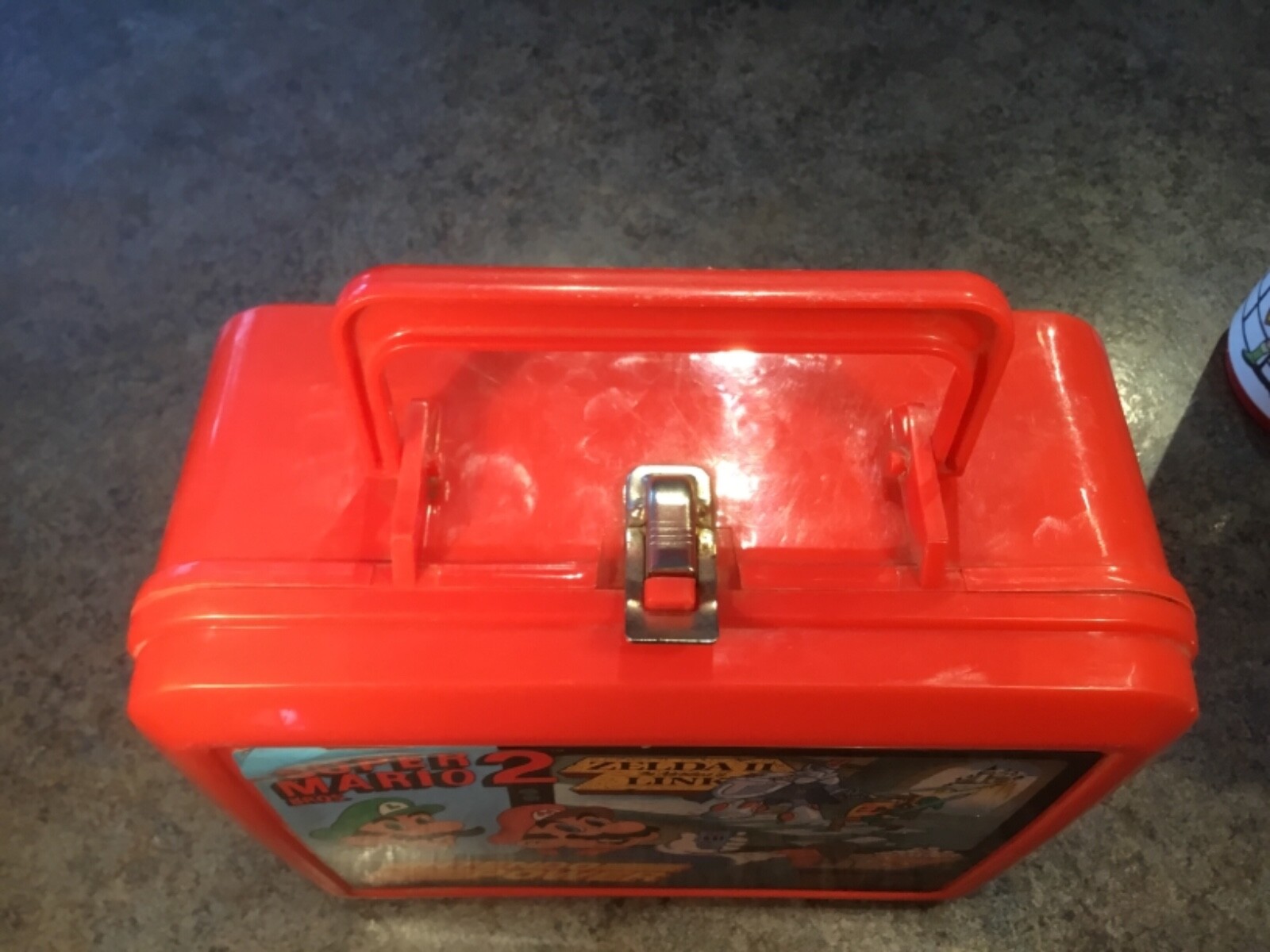 Old Vtg 1989 SUPER MARIO BROS. 2 ZELDA NINTENDO POWER PLASTIC LUNCHBOX & THERMOS