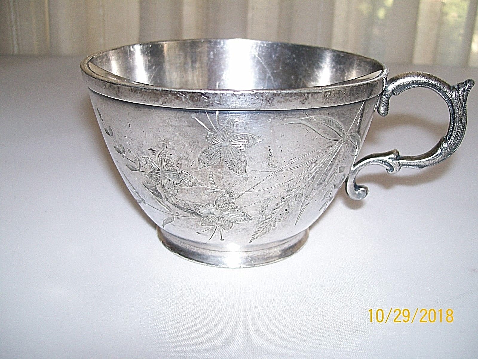 Barbour Bros. Quadruple Silver Plate Moustache Cup
