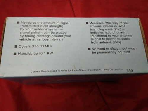 Radio Shack Micronta Vtg NOS Field Strength SWR METER # 21-525B Orig Box manual