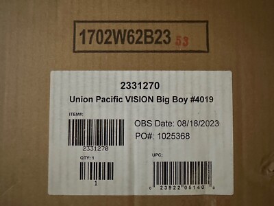 Lionel 2331270 O Scale Union Pacific 4-8-8-4 Big Boy Steam Engine #4019 NIB