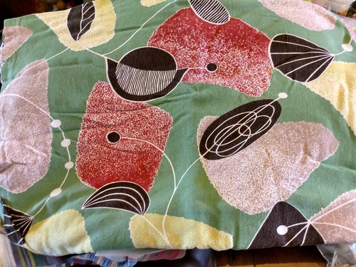 Vintage fabric panel. Soft Rayon, Retro design. 56x43