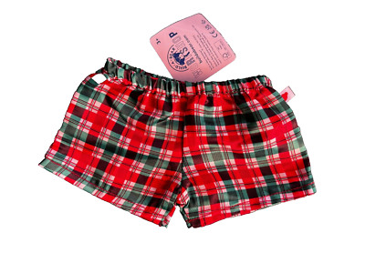 Build a Bear Full Size Clothing - Holiday Plaid Boxers Underwear - NEW
