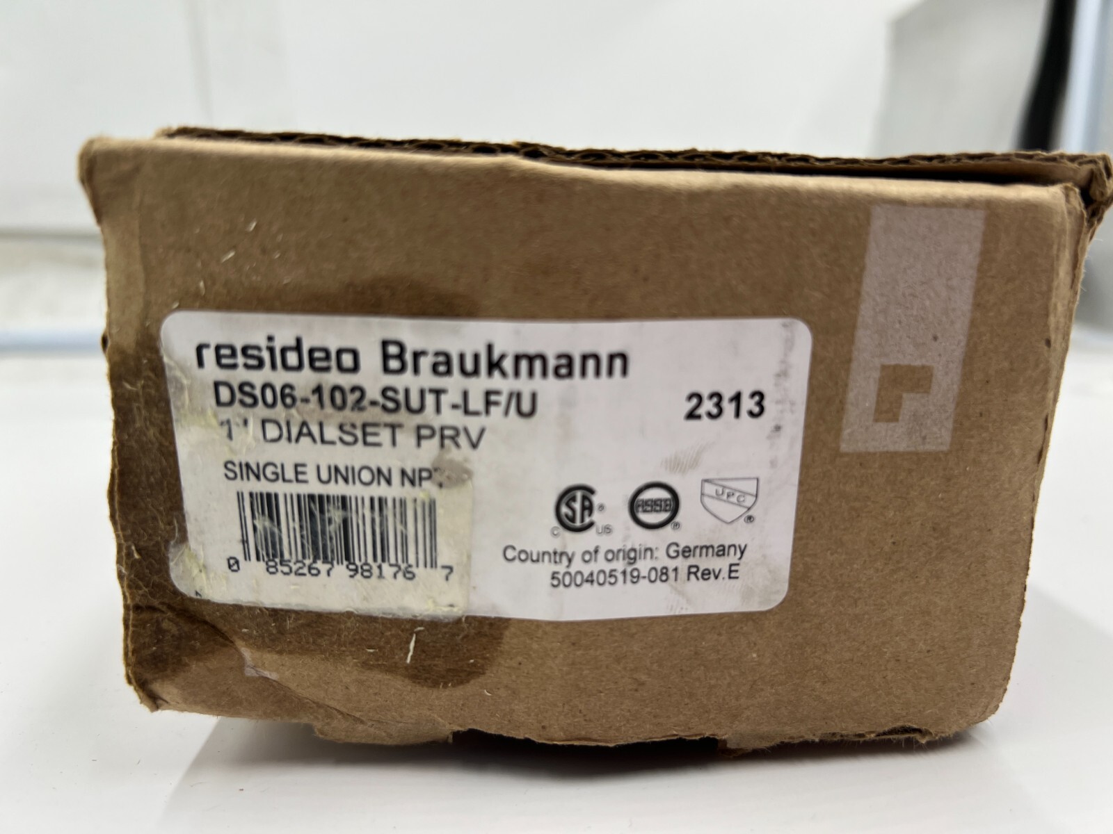 Resideo Braukmann DS06-102-SUT-LF/U 1” Dialset PRV Single Union Sweat