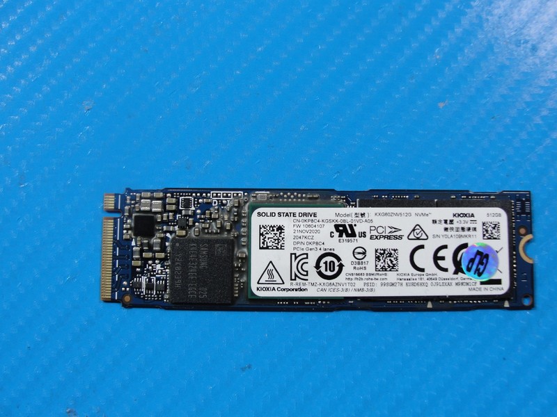 Dell 5410 KIOXIA 512GB NVMe M.2 SSD Solid State Drive KXG60ZNV512G KP8C4