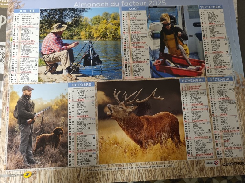 Almanach Du Facteur 2025 (Calendrier) Chasse Et PÃªChe
