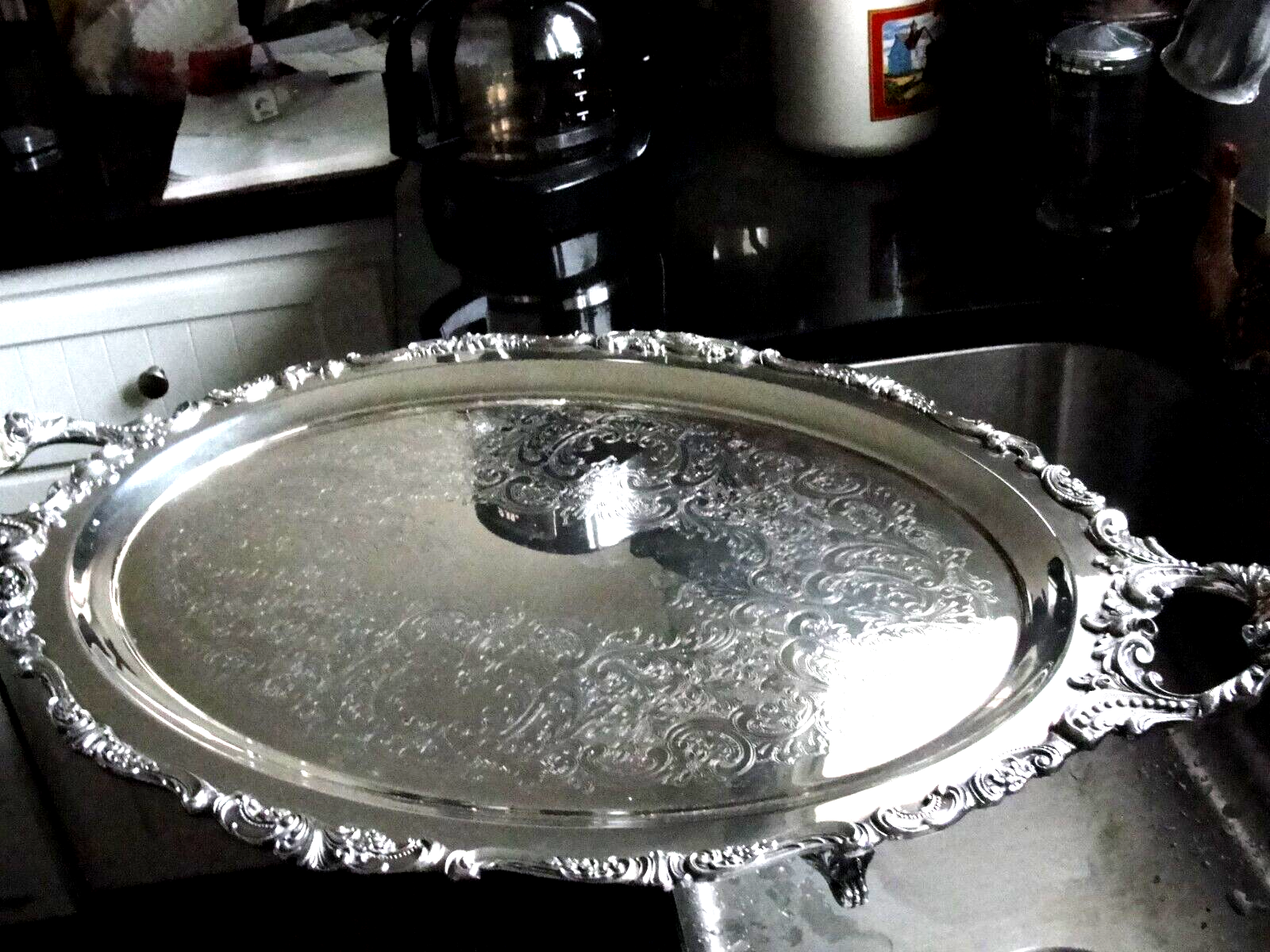 西ドイツ【Silver Plated】籠 バスケット 葡萄 アールヌーヴォー 英国アンティーク銀器【シルバープレート】葡萄✗バスケット