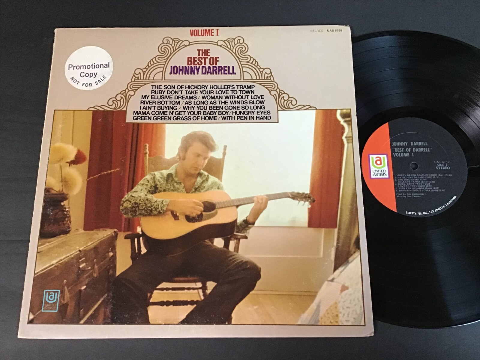 The Best Of Johnny Darrell Volume I LP - United Artists UAS The Best Of Johnny Darrell Volume I LP - United Artists UAS