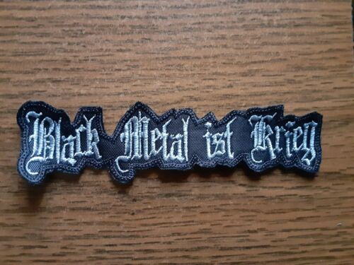 BLACK METAL IST KRIEG,SEW ON SILVER EMBROIDERED PATCH