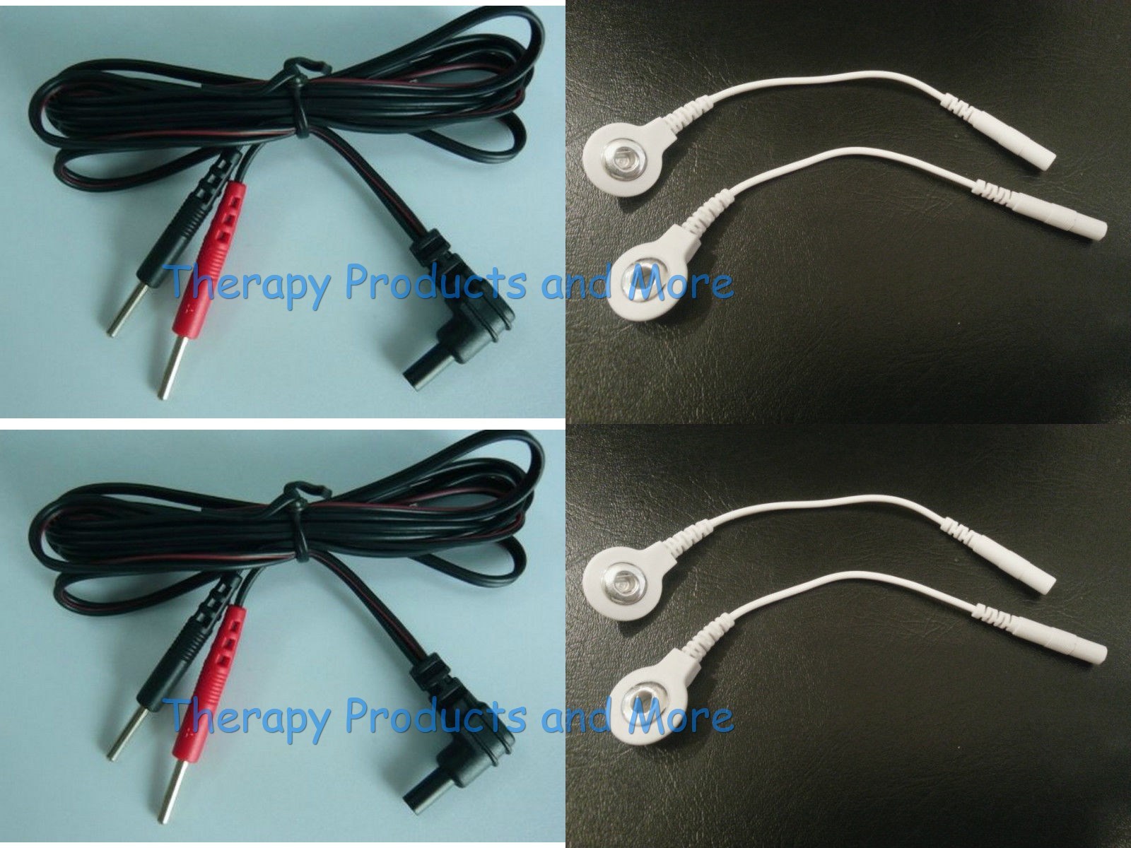 TENS cables 2.35mm plug w/ adapters to convert 2mm pin to 3.5m...
