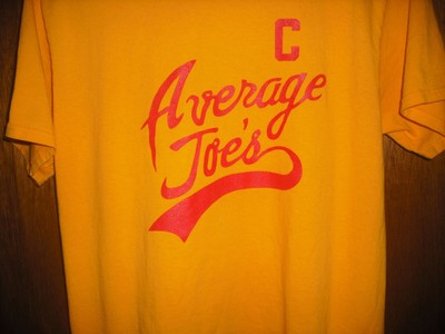 Average Joe's Gym T Shirt Dodgeball Movie Promo Merch Orange w/ Red Logo Size L