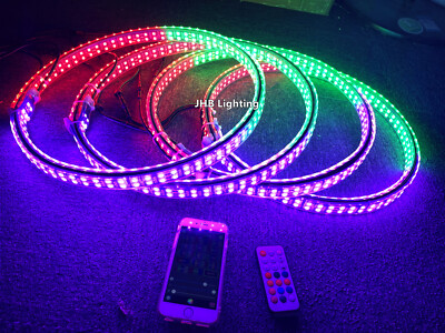 JHB 15.5'' Double Side DOUBLE ROW CHASING FLOWING LED Wheel Rings Lights Set of 4