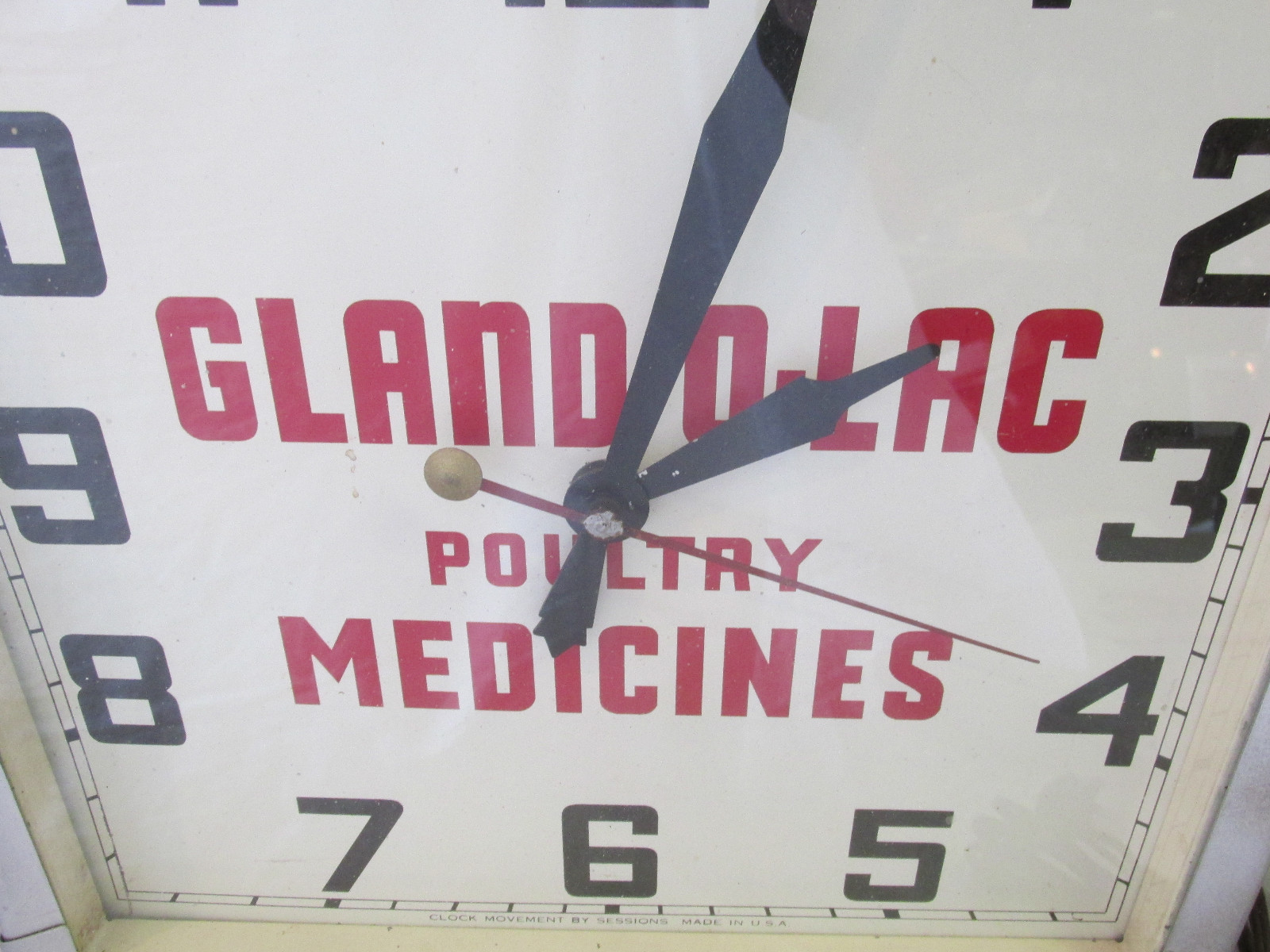 Original GLAND 0 LAC Poultry Medicines Metal Advertising Clock 14