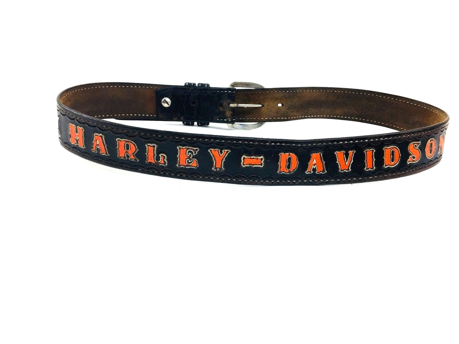 VTG Harley Davidson Belt Vintage Belt Harley Davidson Hand Tooled Leather Belt